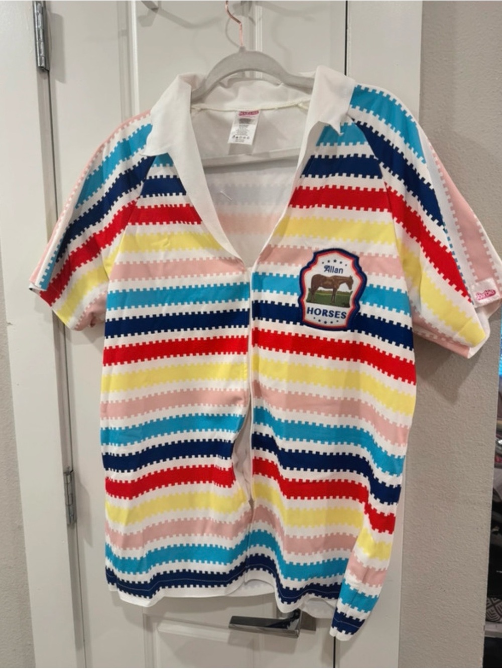 Allan Barble Multicolor Striped Polo Shirt with Patch